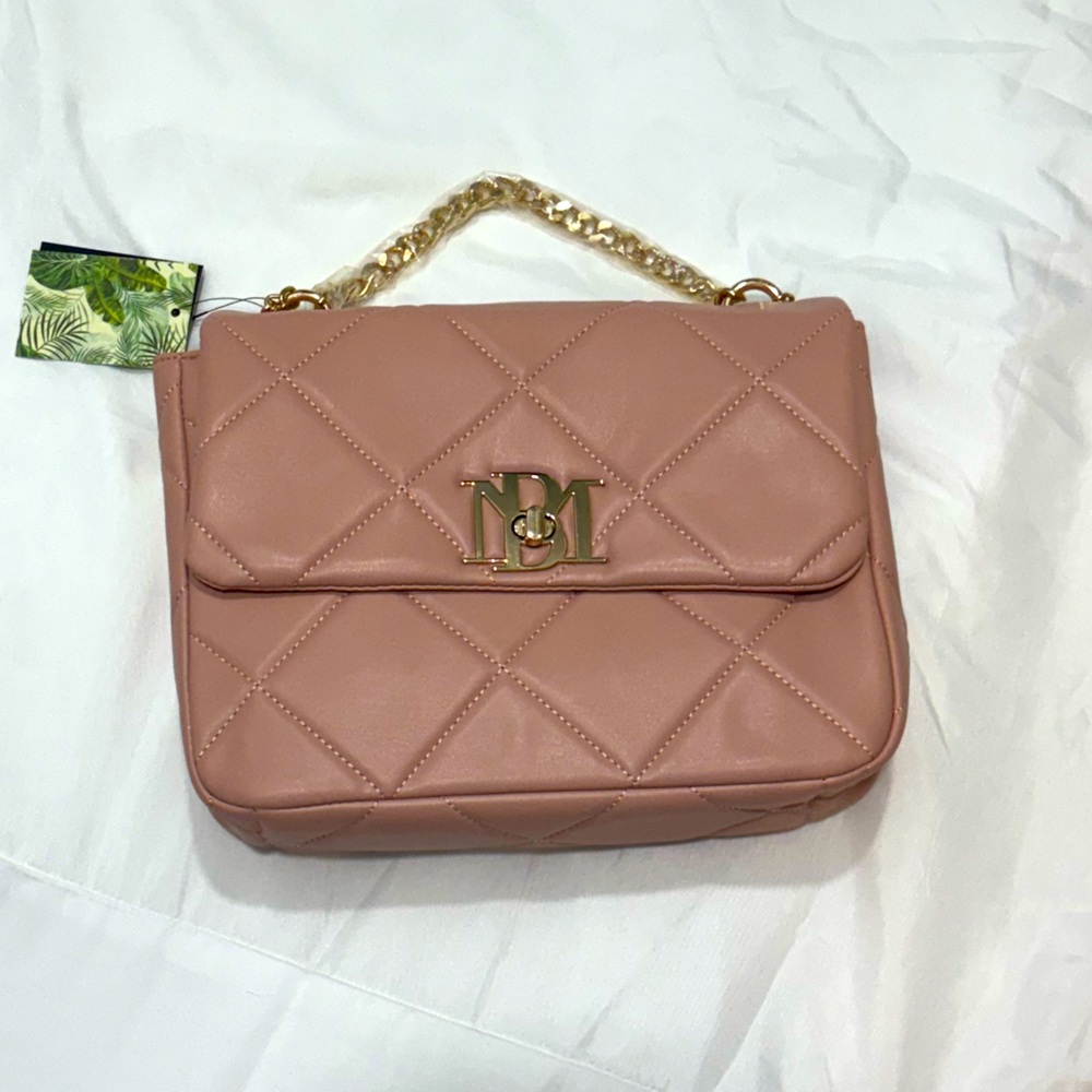 Badgley Mischka Pink Quilted Crossbody Bag (NWT)